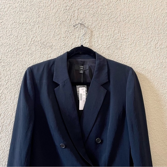 J. Crew 365 Blazer Jacket Suiting Double Breasted Classic Work Career Black NWT - Picture 4 of 12